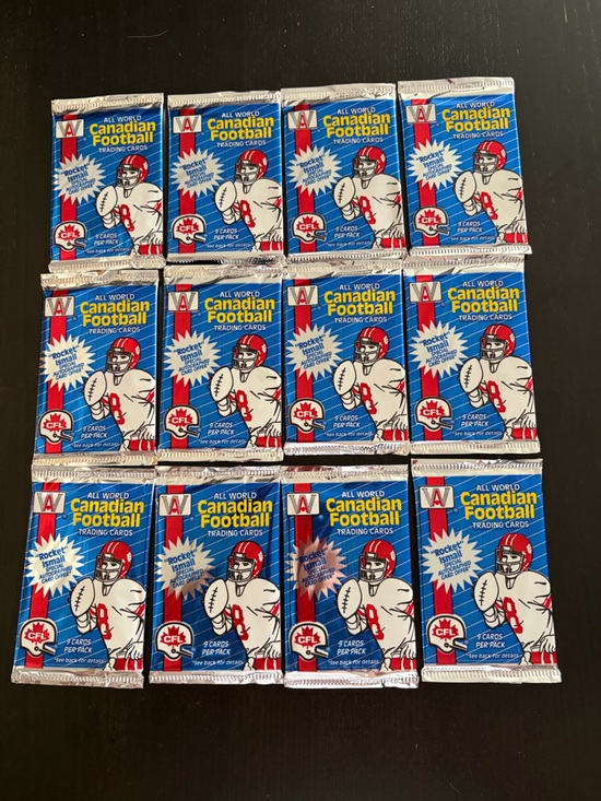 CFL Football Other - ❤️ NOW $9 ❤️ 12 PACKS CFL 1991 AW All World Canadian Football Cards